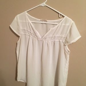 sheer whit hollister blouse
